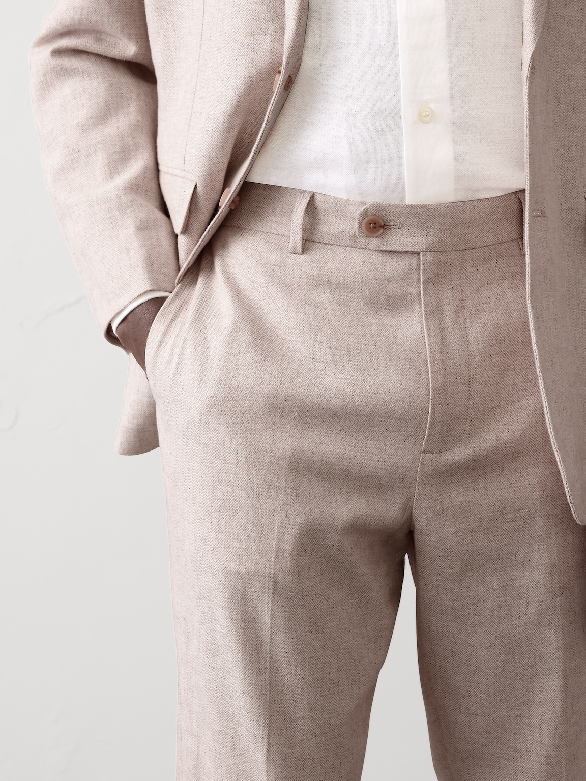Linen-Blend Suit Trouser