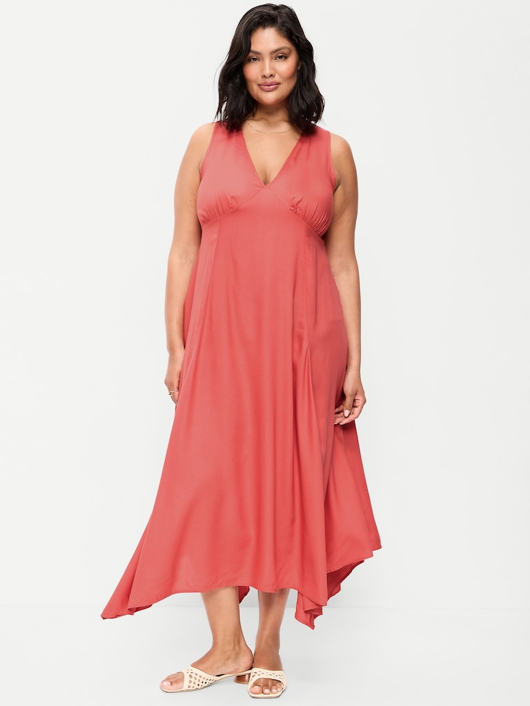 Handkerchief Hem Midi Dress