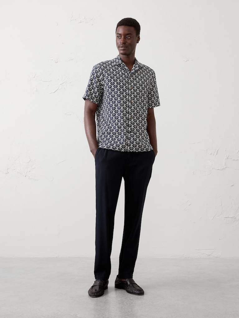 Standard-Fit Textured Resort Shirt