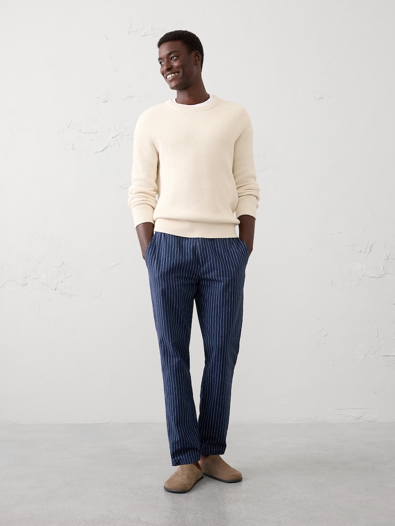 Athletic-Fit Linen-Blend Pant