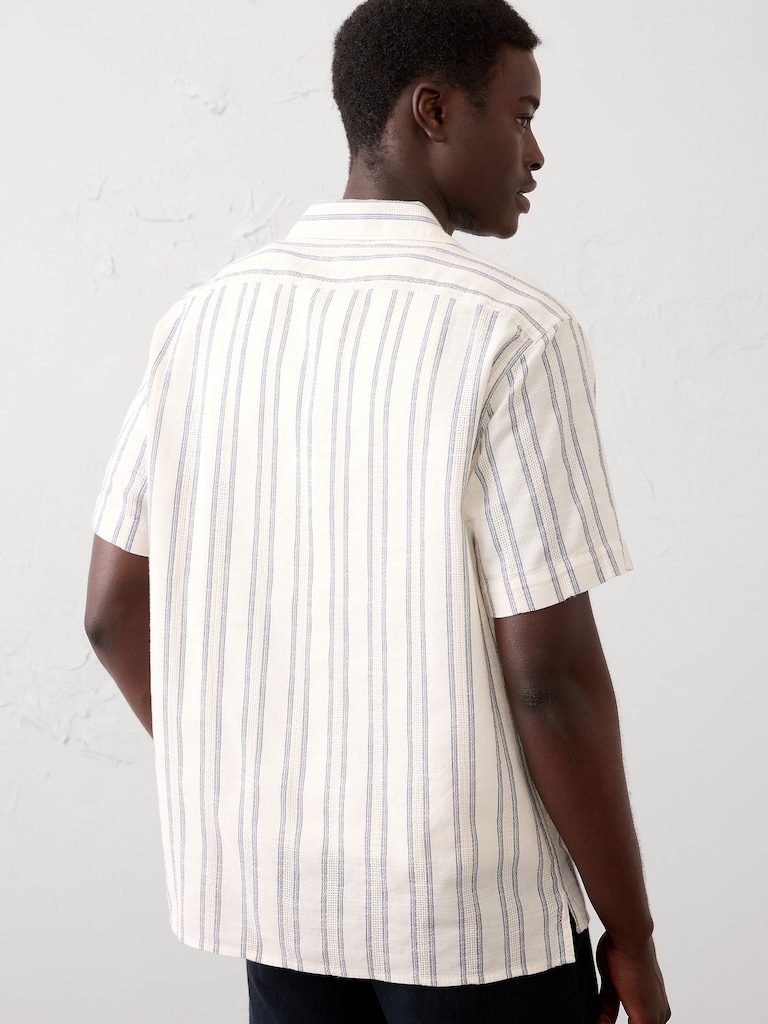 Standard-Fit Textured Resort Shirt