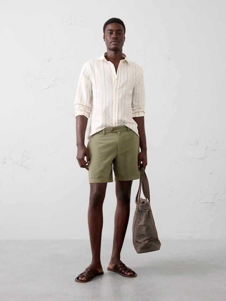 Slim-Fit 7" Linen-Blend Short