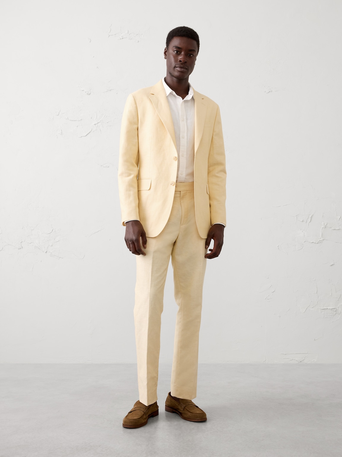 Linen-Blend Suit Jacket