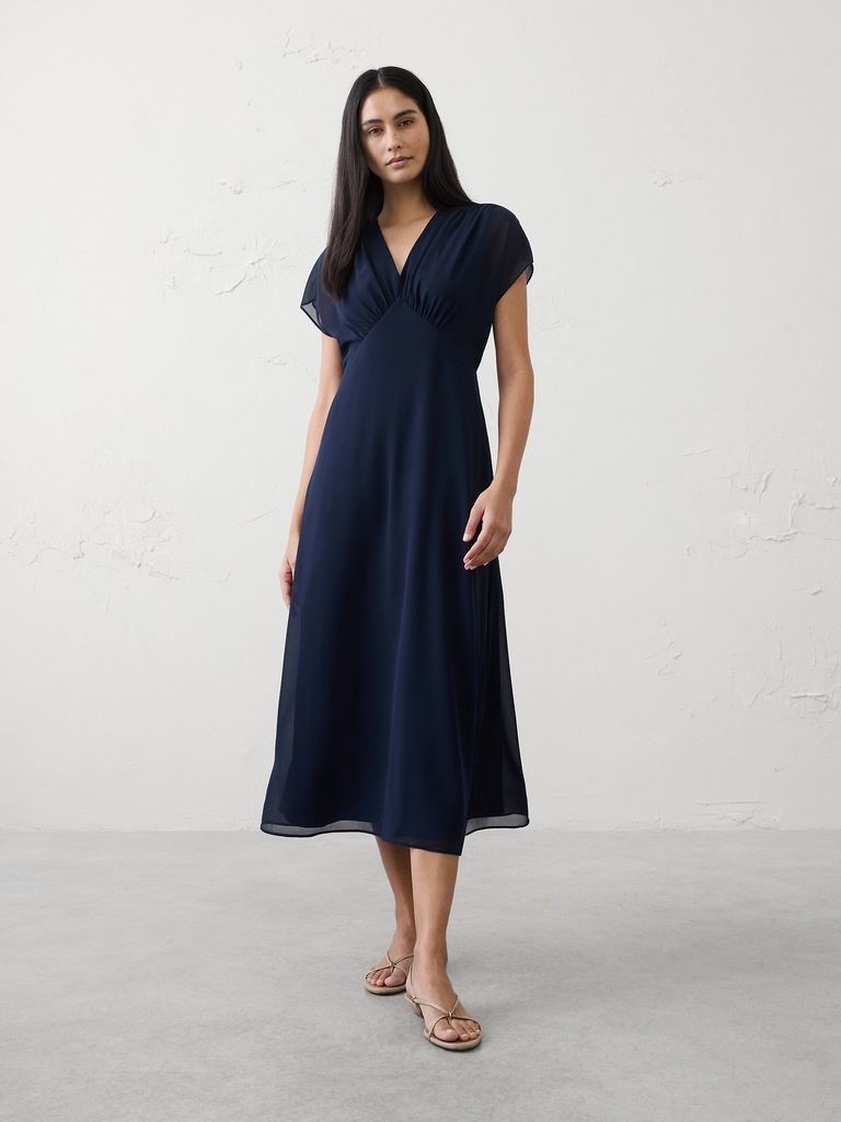 Gathered Empire Midi Dress