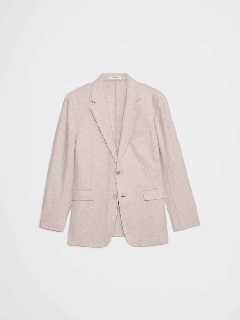 Tailored-Fit Linen-Blend Suit Jacket