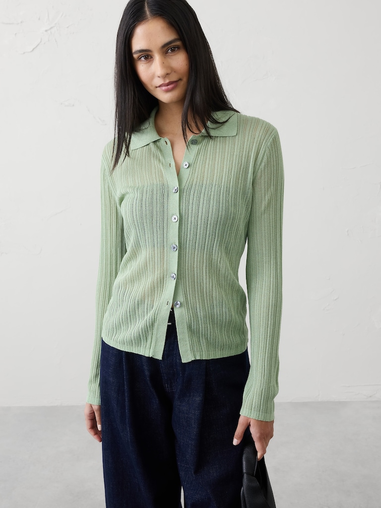 Sheer Cardigan Sweater