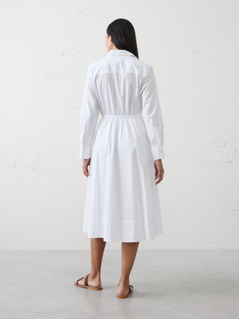 Poplin Wrap-Tie Midi Shirtdress