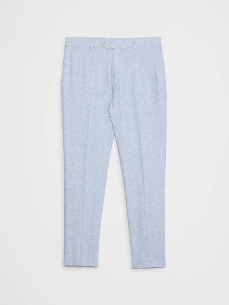 Tailored-Fit Linen-Blend Herringbone Suit Trouser