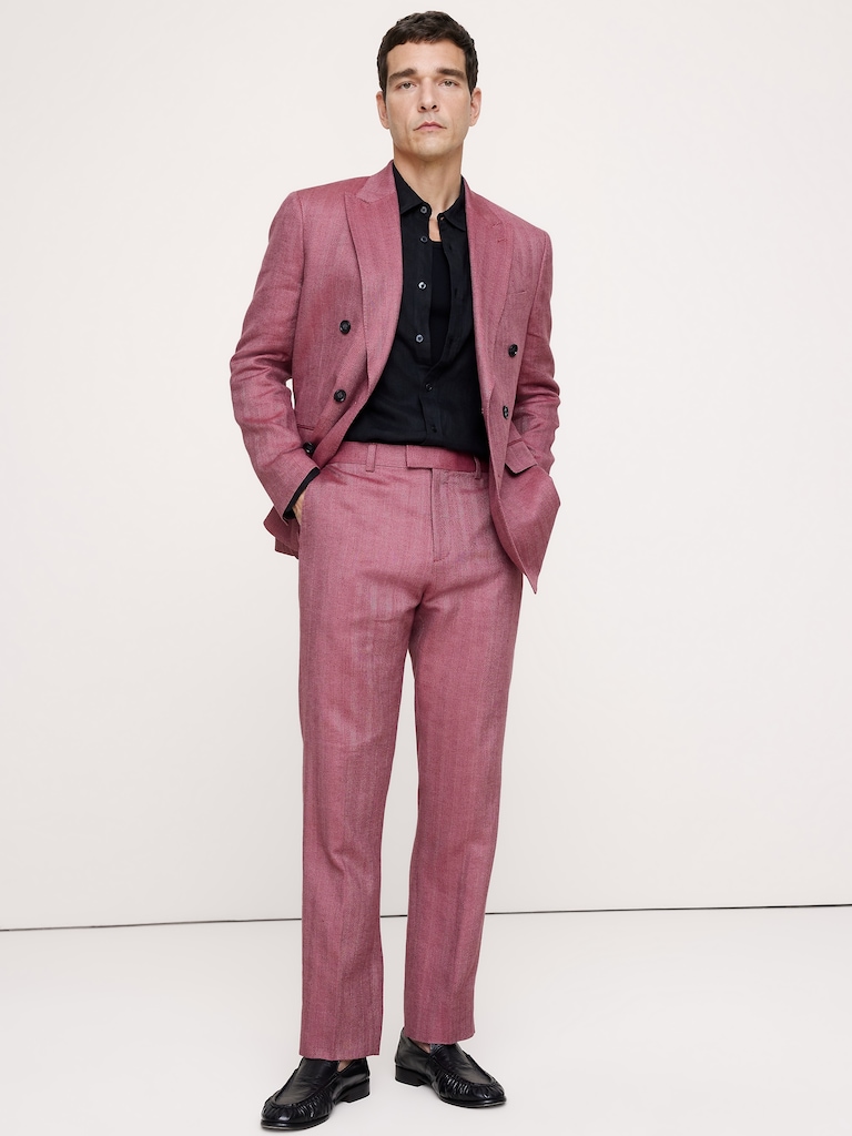 Slim Linen-Merino Suit Pant