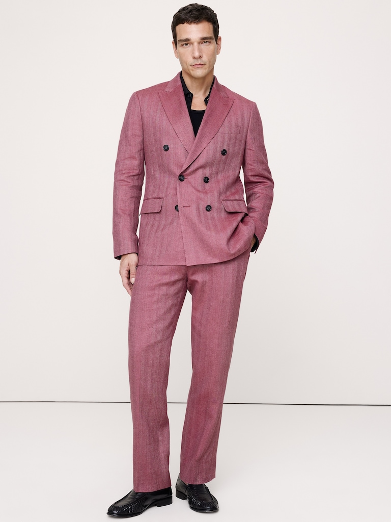 Slim Linen-Merino Suit Pant