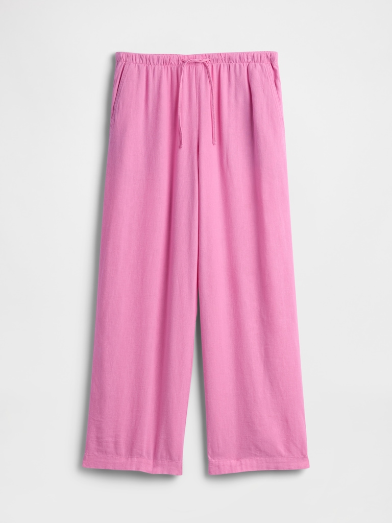 Relaxed Linen-Blend Wide-Leg Pants