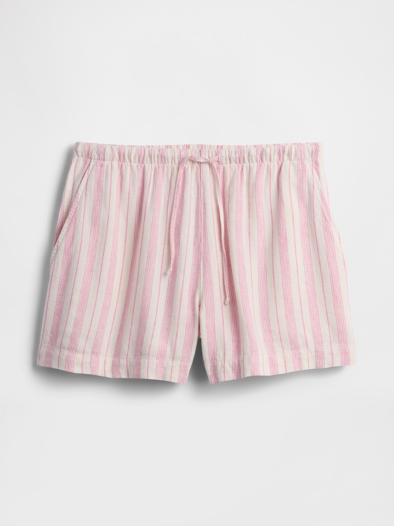 4" High Rise Pull-On Linen-Blend Shorts