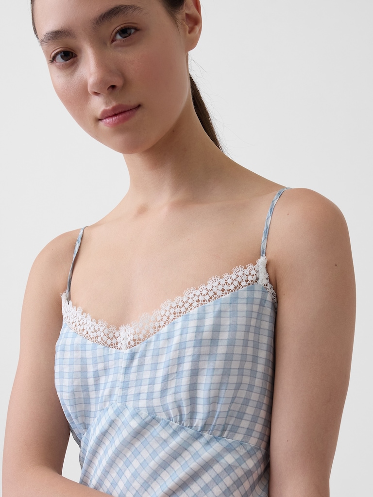 Gingham Midi Slip Dress