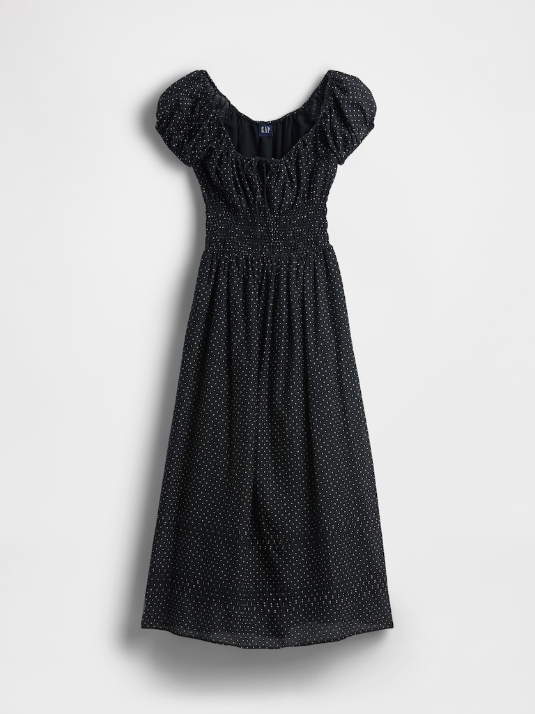 Voile Smocked Waist Maxi Dress