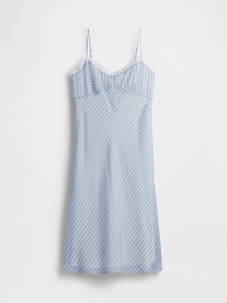 Gingham Midi Slip Dress