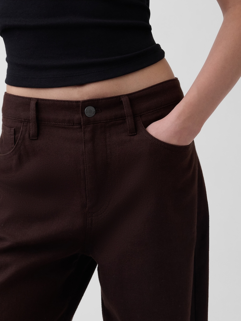 Linen-Cotton Wide-Leg Pants