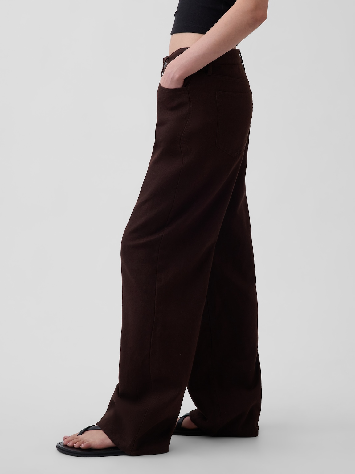 Linen-Cotton Wide-Leg Pants