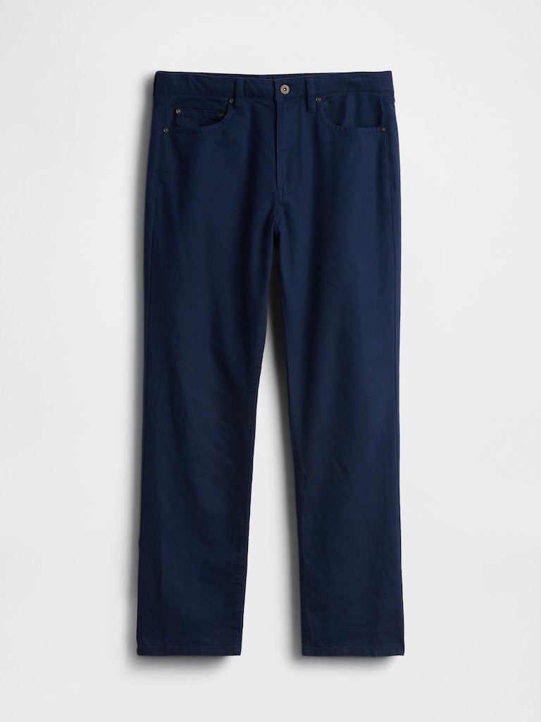 Linen-Cotton Relaxed Straight Pants