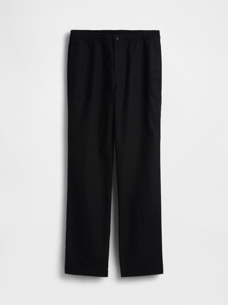 Linen-Cotton Relaxed Taper Pants