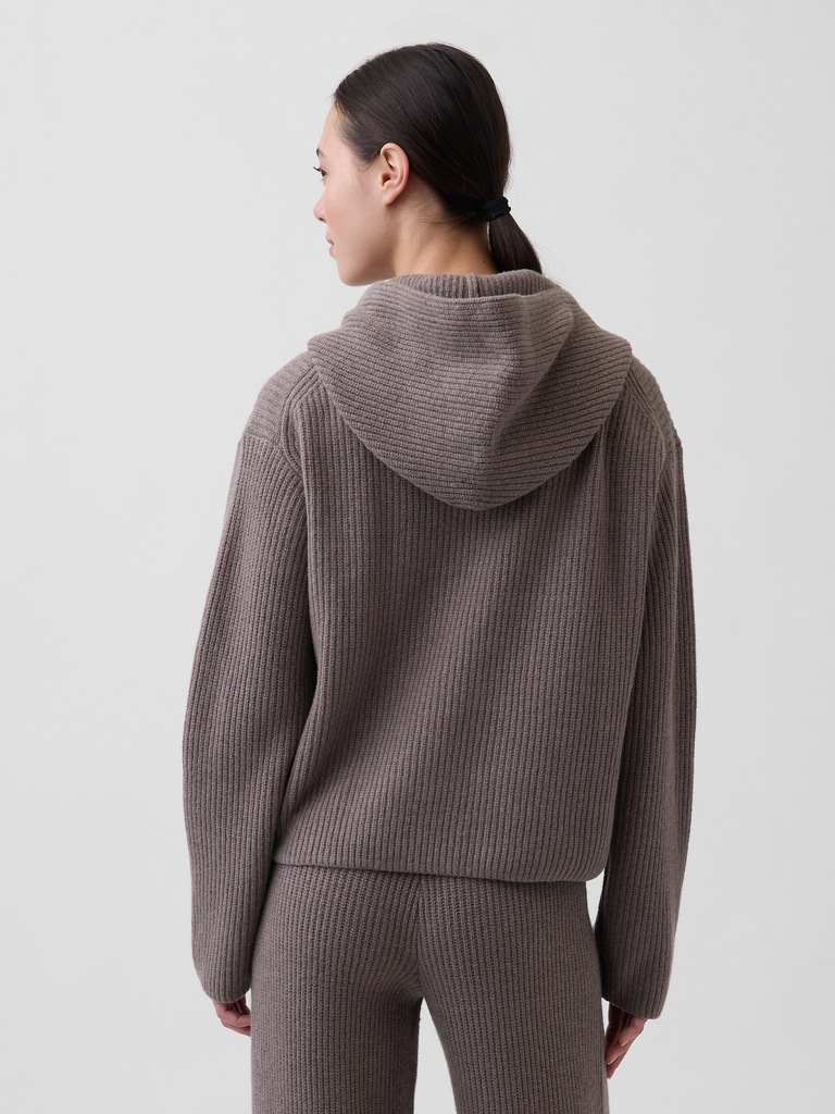 CashSoft Oversized Shaker-Stitch Hoodie