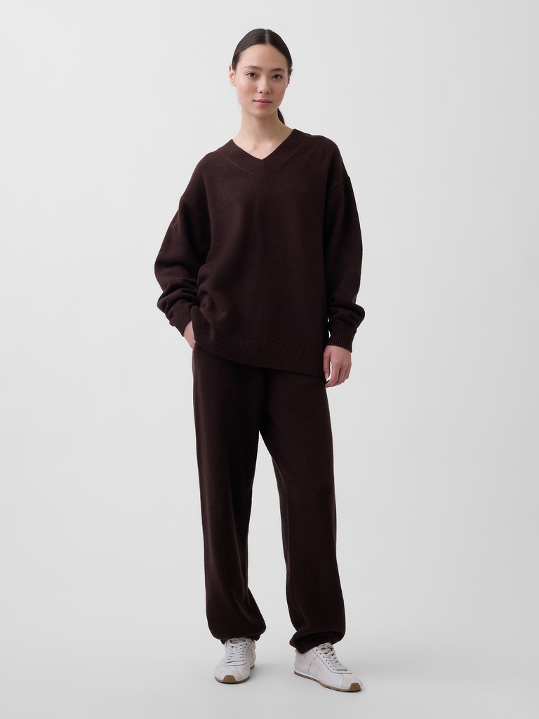 CashSoft Oversized V-Neck Tunic Sweater