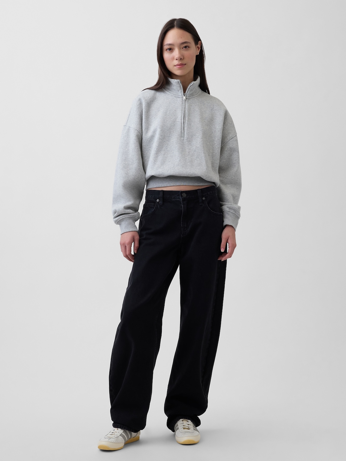 VintageSoft Oversized Half-Zip Wedge Pullover