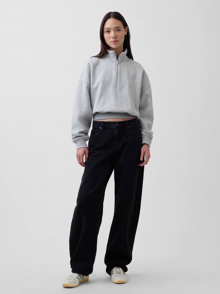 VintageSoft Oversized Half-Zip Wedge Pullover