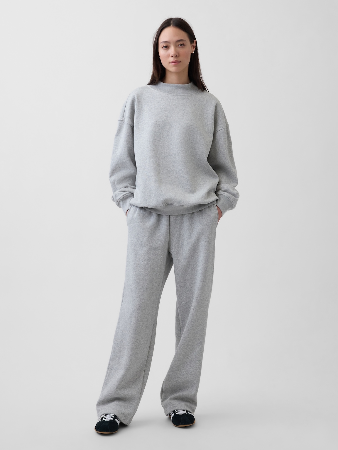 VintageSoft Oversized Mockneck Tunic Sweatshirt