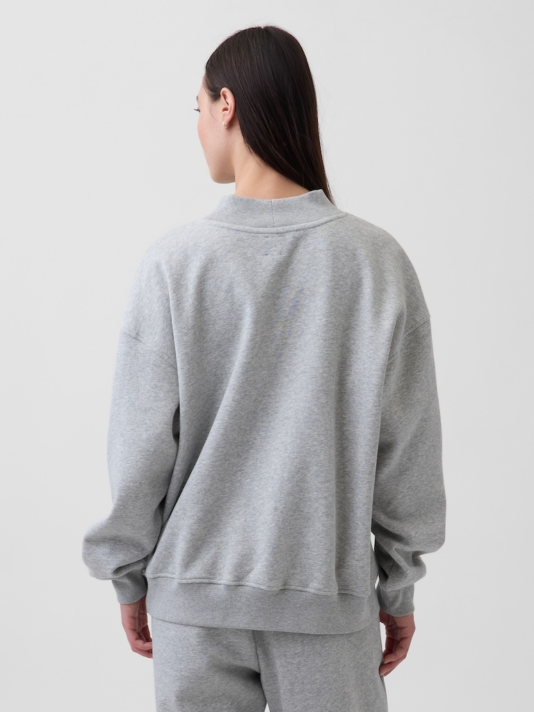 VintageSoft Oversized Mockneck Tunic Sweatshirt