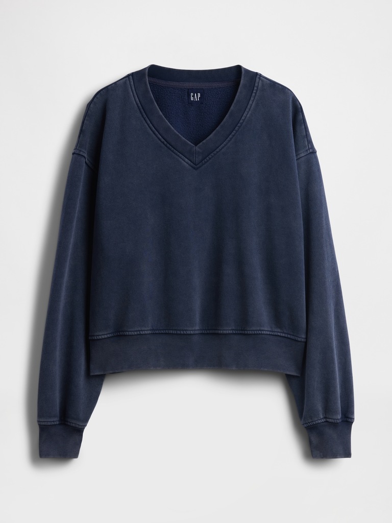 VintageSoft Oversized V-Neck Sweatshirt