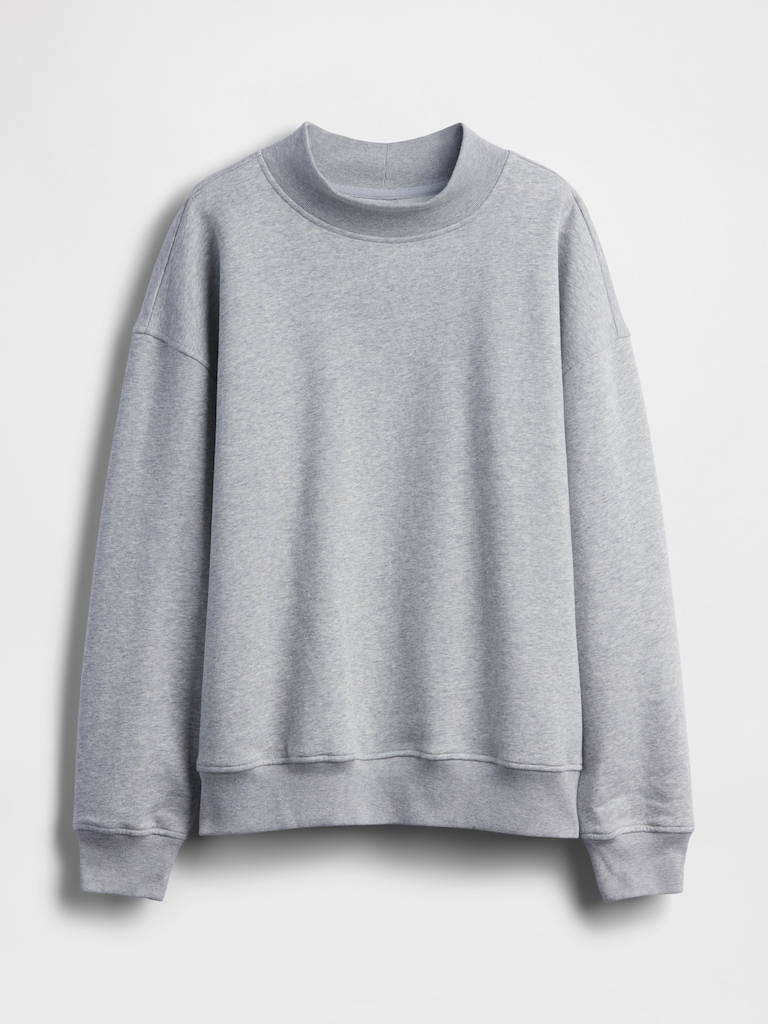 VintageSoft Oversized Mockneck Tunic Sweatshirt