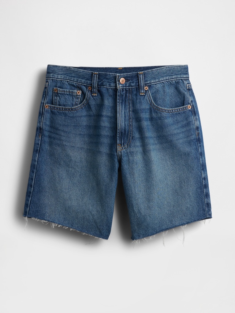 Mid Rise Loose Denim Bermuda Shorts