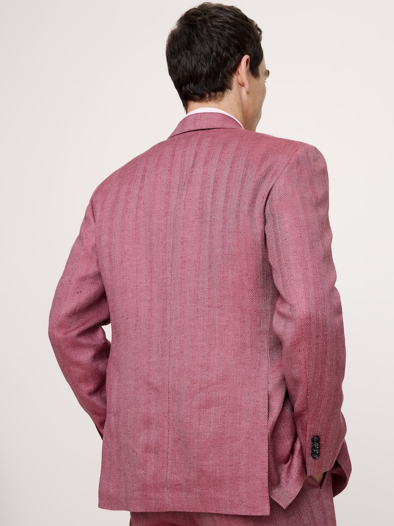 Double-Breasted Linen-Merino Suit Jacket