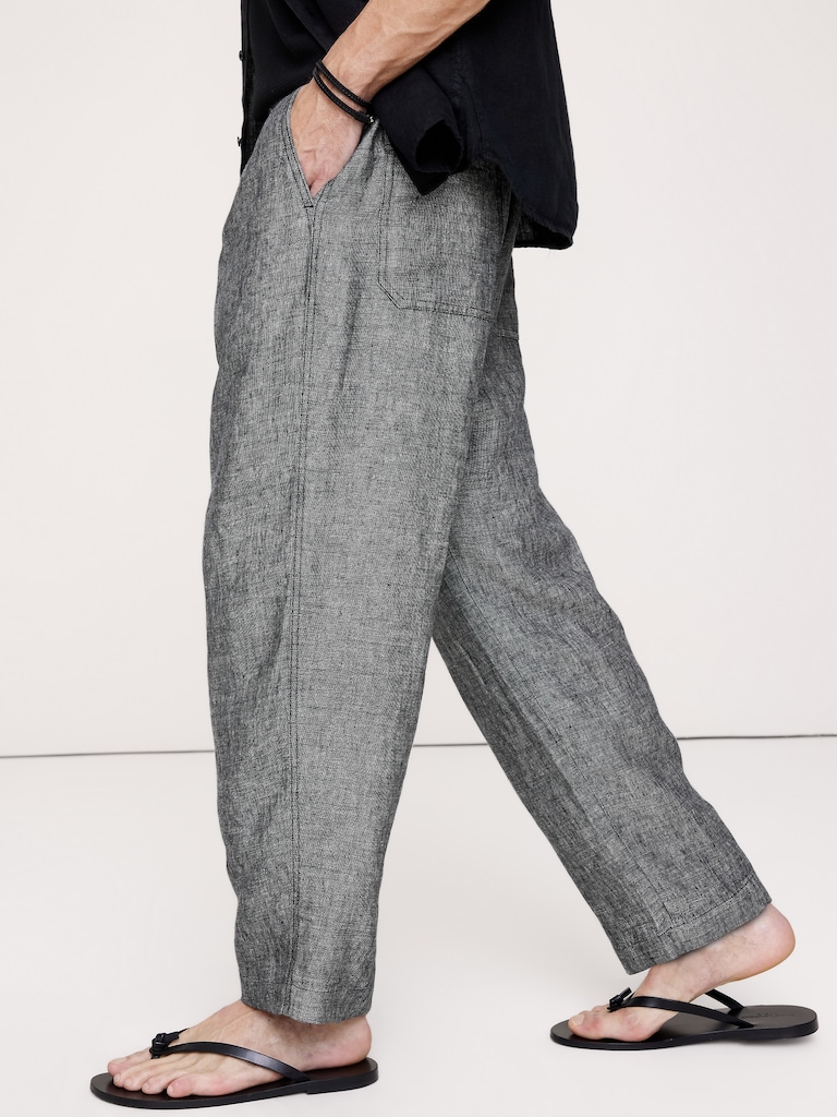 Loose Linen Pull-on Beach Pant