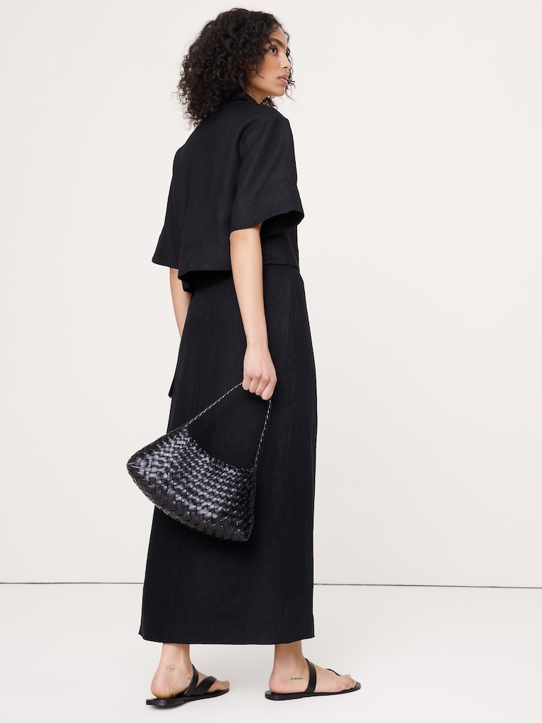 Linen Wrap Maxi Skirt