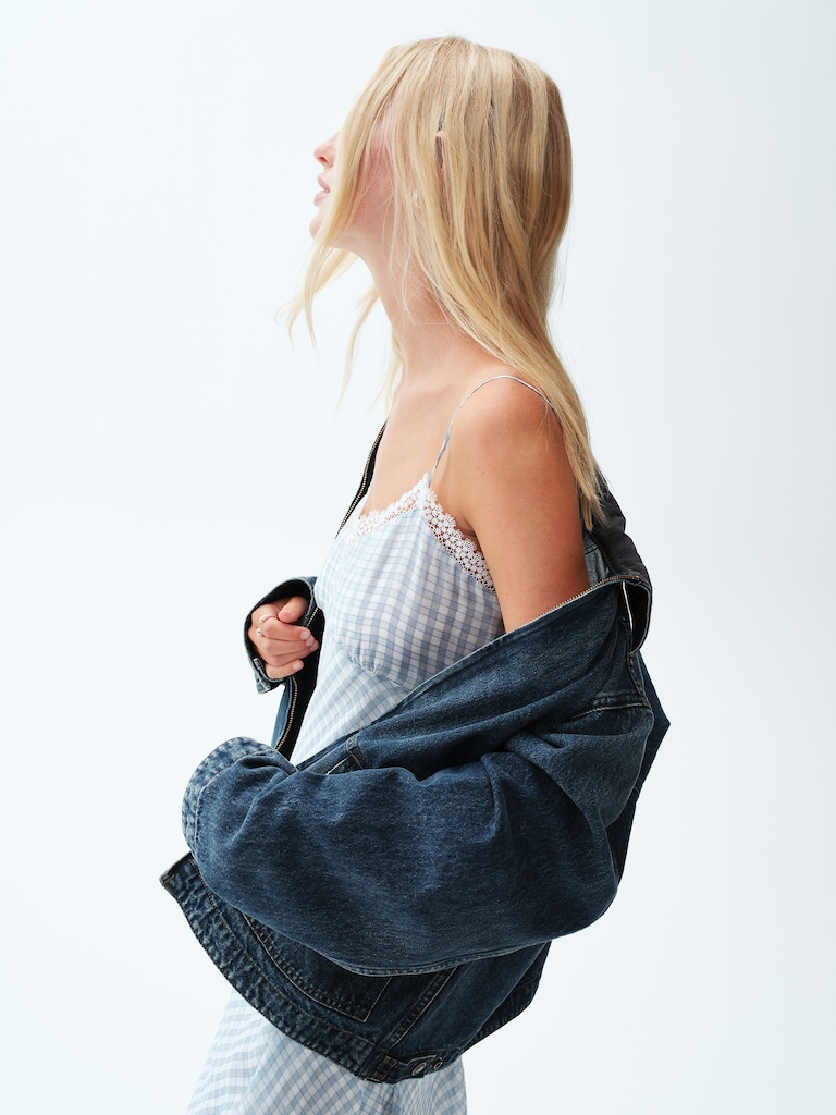 Gingham Midi Slip Dress