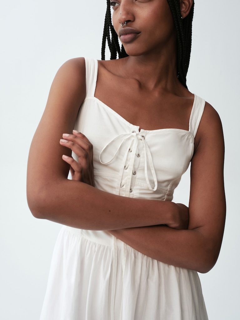 Lace-Up Corset Maxi Dress