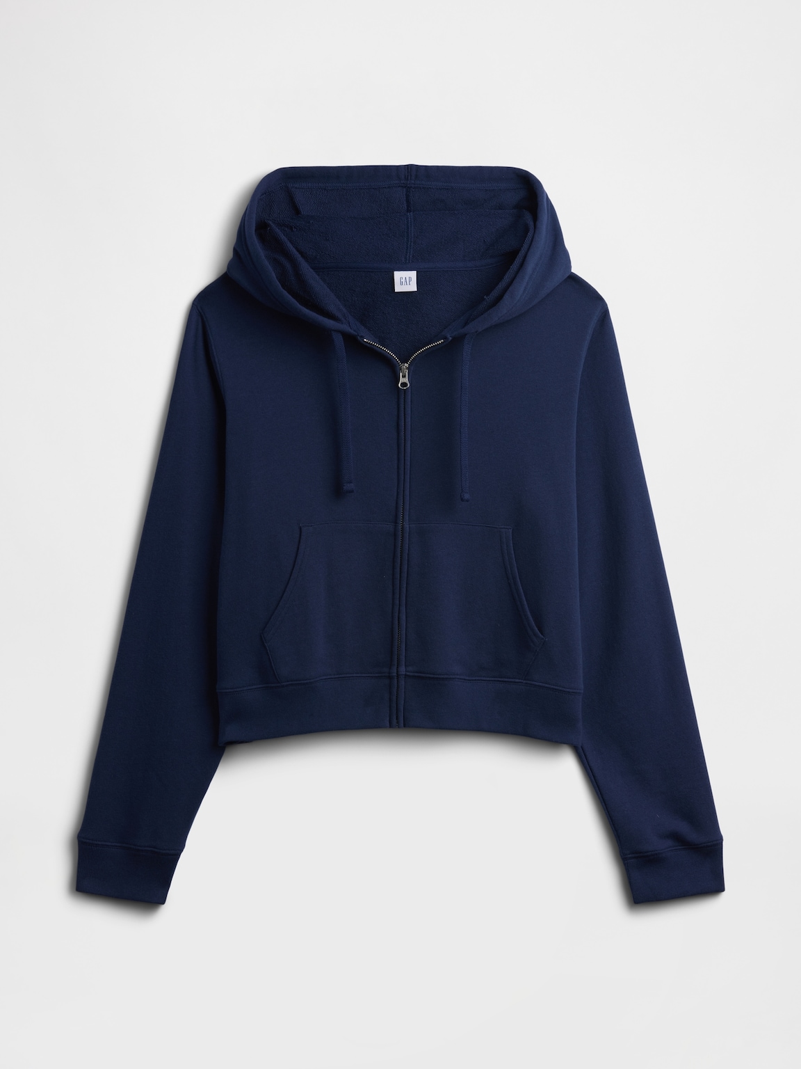 French Terry Cropped Zip Hoodie