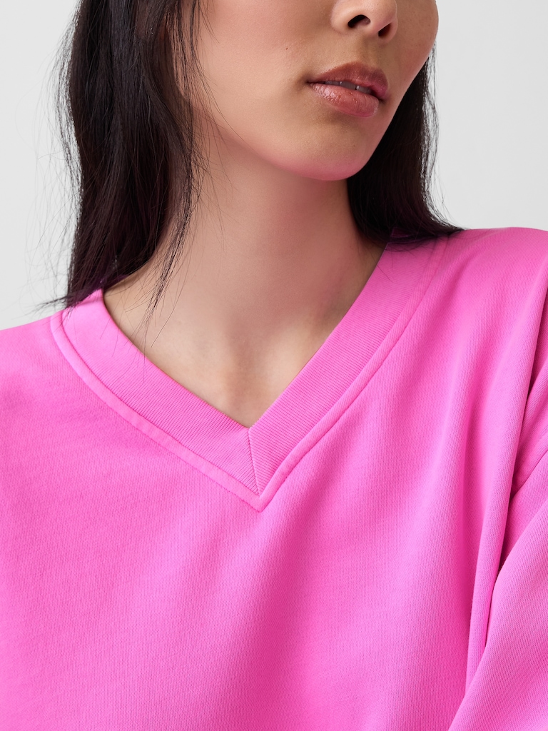 VintageSoft Oversized V-Neck Sweatshirt