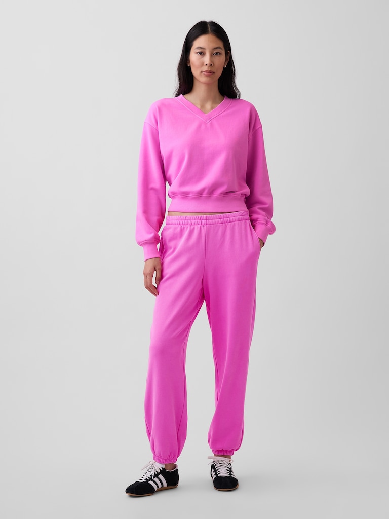 VintageSoft Oversized V-Neck Sweatshirt