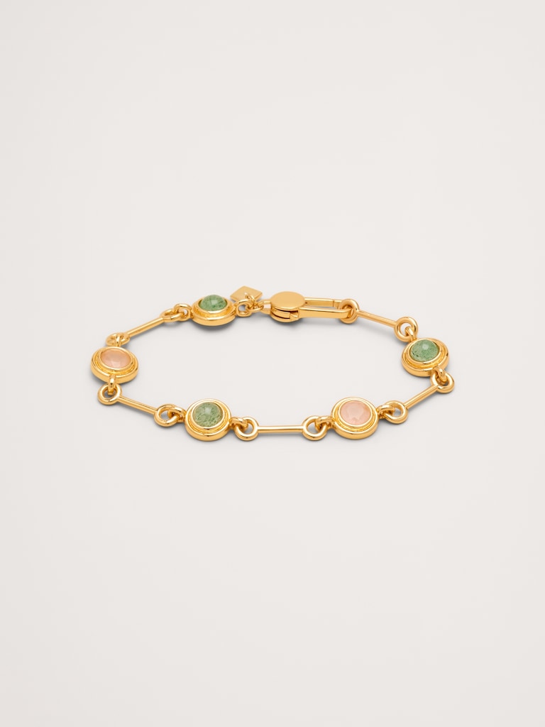 Circle Stone Link Bracelet