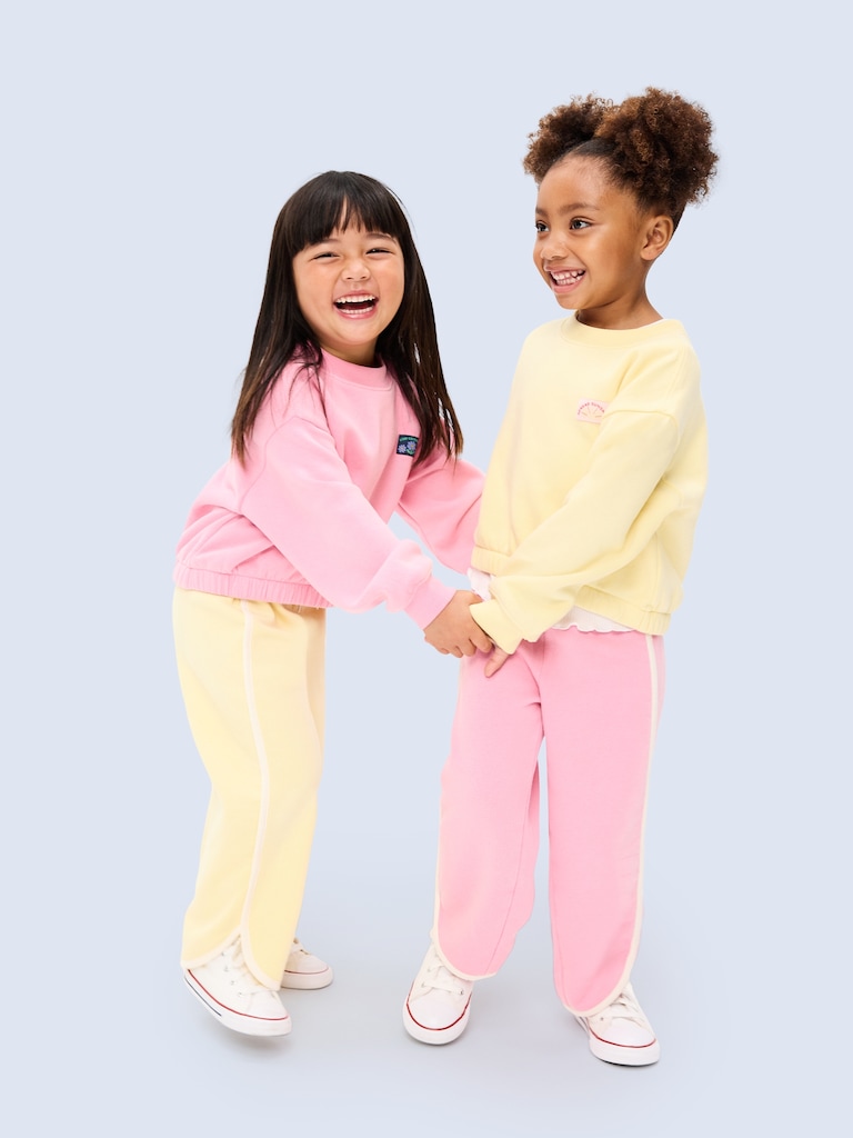 Dolphin-Hem Cropped Sweatpants for Toddler Girls