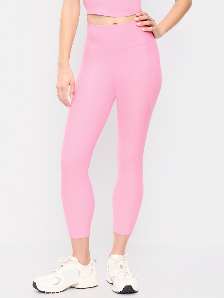 High-Waisted PowerSoft Crop Pocket Leggings