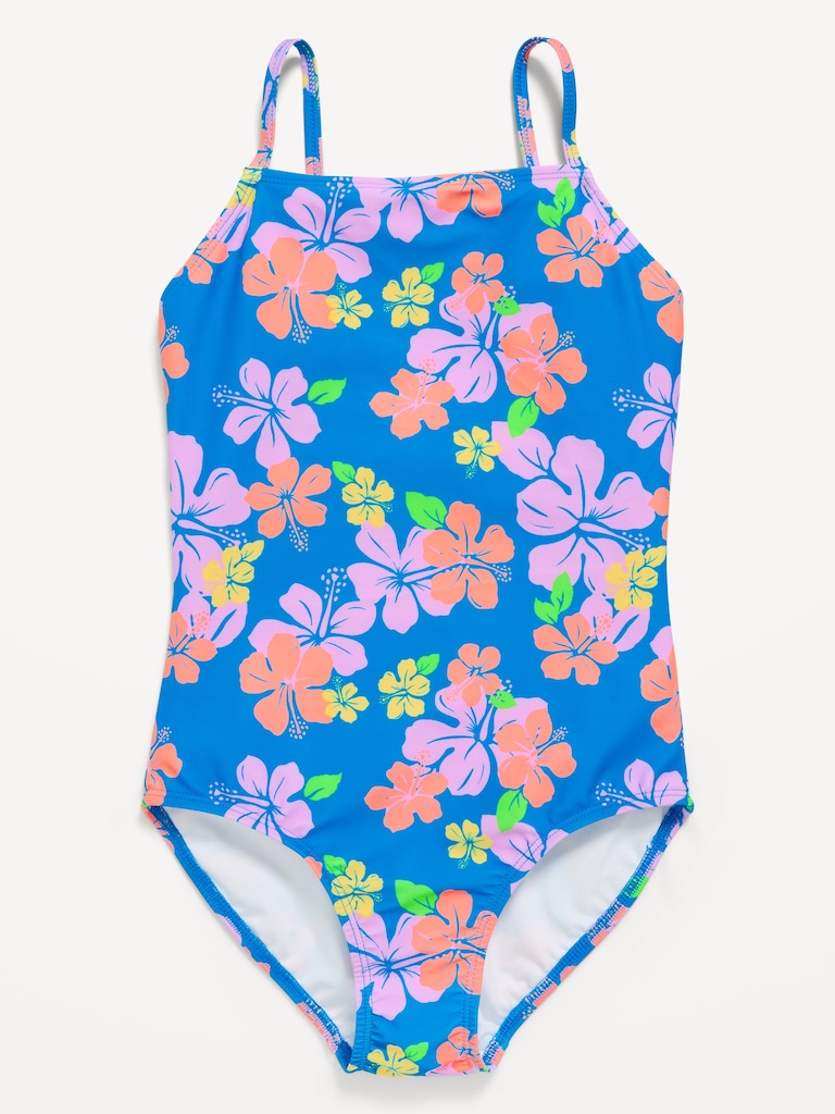 Back Cutout One-Piece Swimsuit for Girls