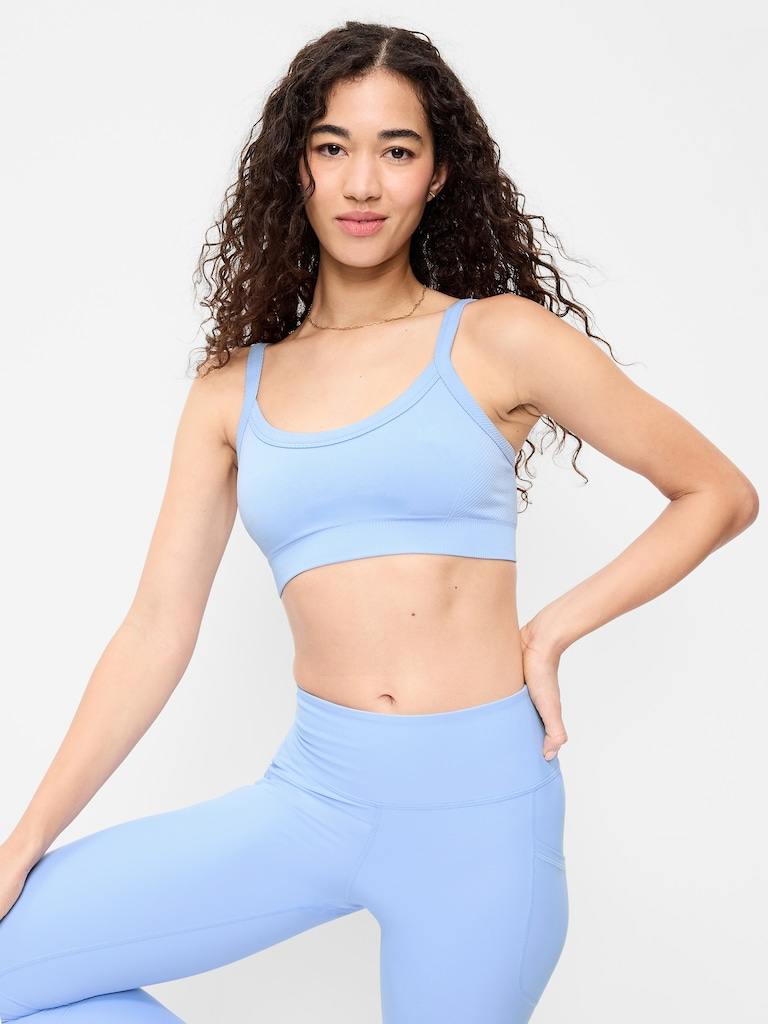 Light Support Fluid Seamless Ribbed Sports Bra