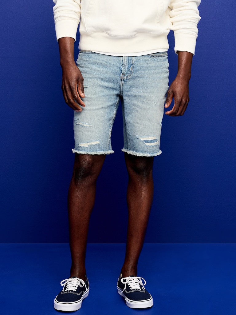 Slim Built-In Flex Jean Shorts-- 9-inch inseam