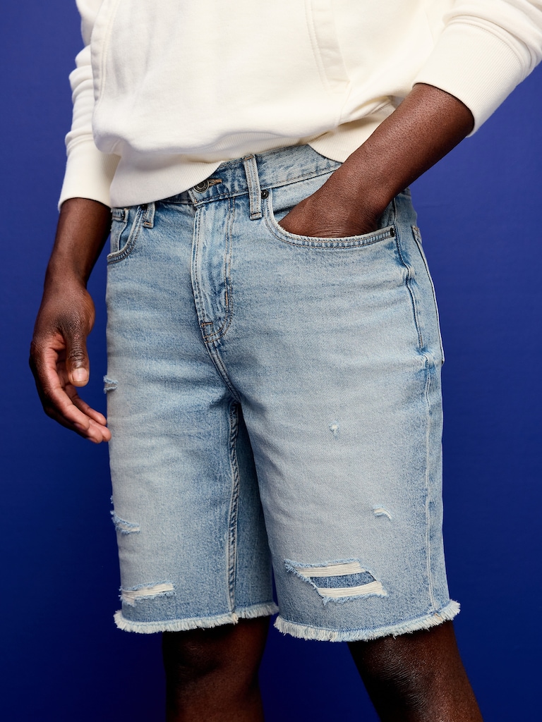 Slim Built-In Flex Jean Shorts-- 9-inch inseam