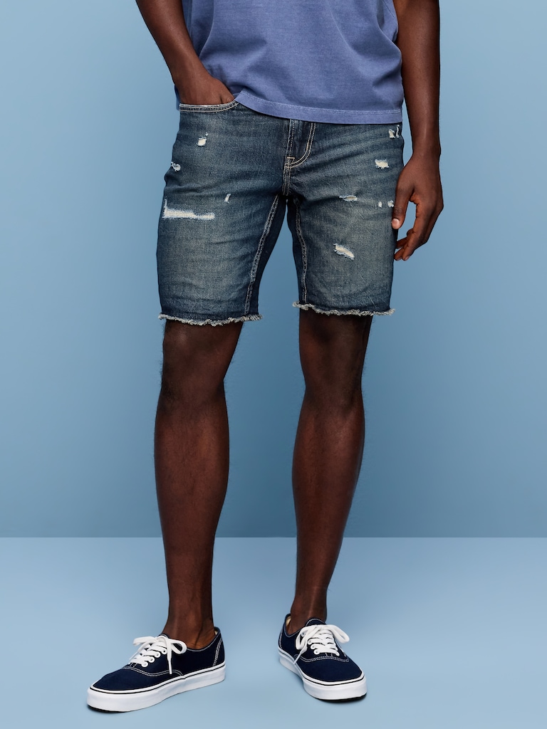 Slim Built-In Flex Jean Shorts-- 9-inch inseam