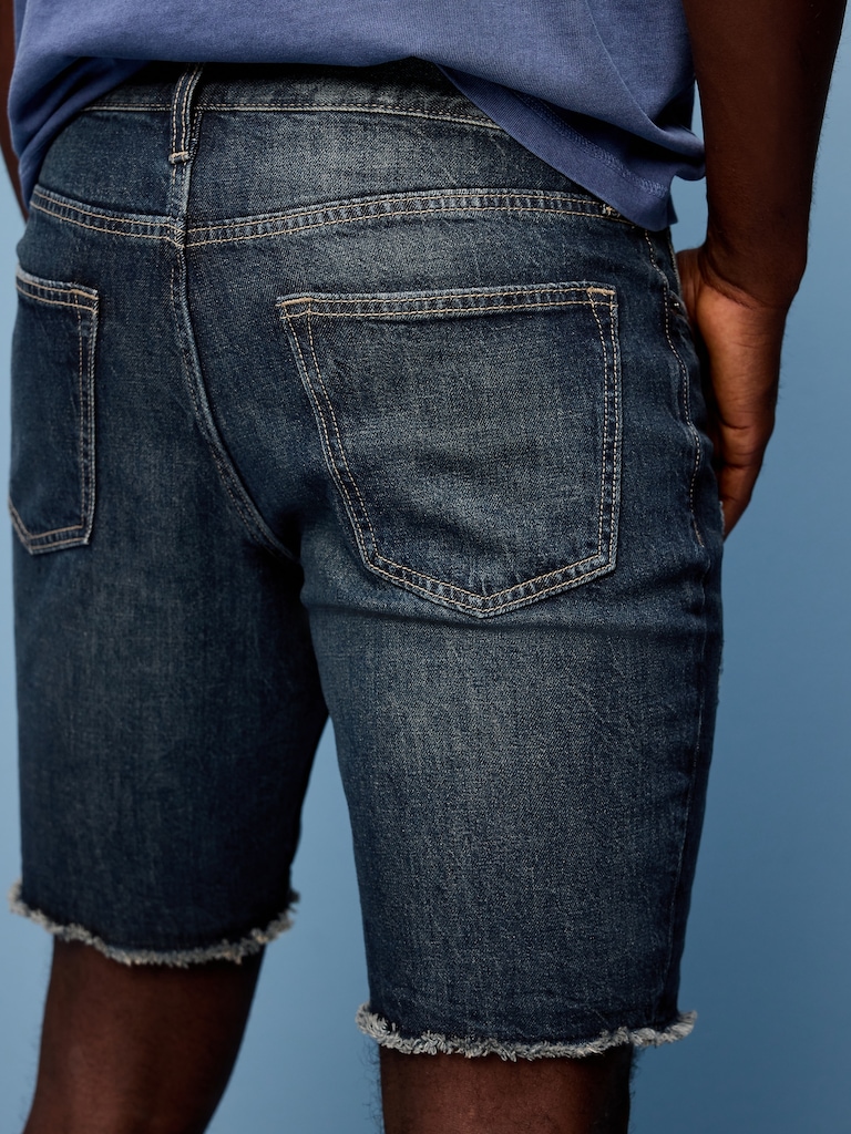 Slim Built-In Flex Jean Shorts-- 9-inch inseam