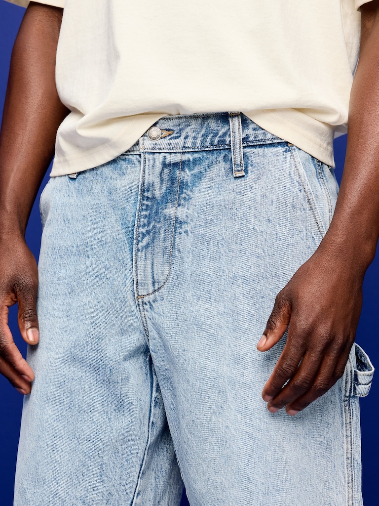 Baggy Tech Carpenter Jean Shorts-- 10-inch inseam